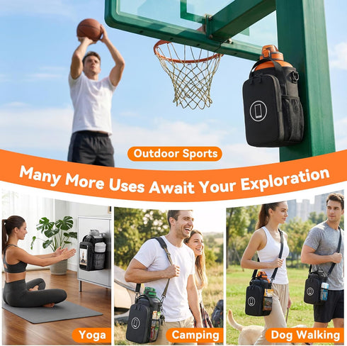 RIBOTS N52 21-40oz Magnetic Gym Bottle Bag: Dual-Sided Magnetic Gym Bag with Front Phone Mount - Magnet Gym Bottle Bag