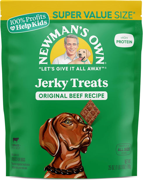 Newman's Own Original Beef Jerky Dog Treats, 25 oz Value Size Bag