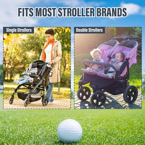 Xykzra Strollers,16-Club 12-Ball Golf Stroller Attachment - Universal Steel Golf Club Holder for & Capacity