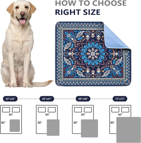 2 Pack 36"x24" Qeils Washable Pee Pads, Reusable Puppy Pads Super Absorbent Leakproof Dog Training Pads, Non-Slip Wee