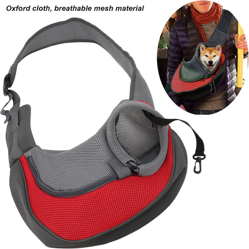 Pet Dog Sling Carrier Portable Wearresistant Puppy Carrier Bag with Breathable Mesh Pet Carry Bag for Dogs Suitable for Traveling Outdoor Adjustable Strap(Big)
