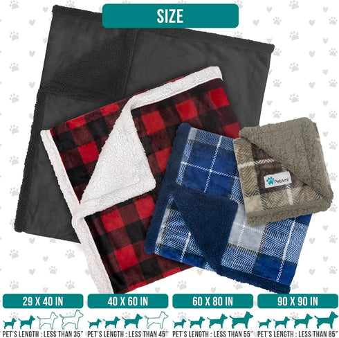 PetAmi XL Waterproof Dog Blanket, Reversible Sherpa Fleece Couch Cover, 80x60 Brown
