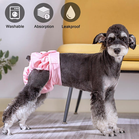 Daslakdc Diapers3 15-21.5 inches Female Dogs Physiological Pants,Reusable Dog Diapers Female,Washable Pieces * M