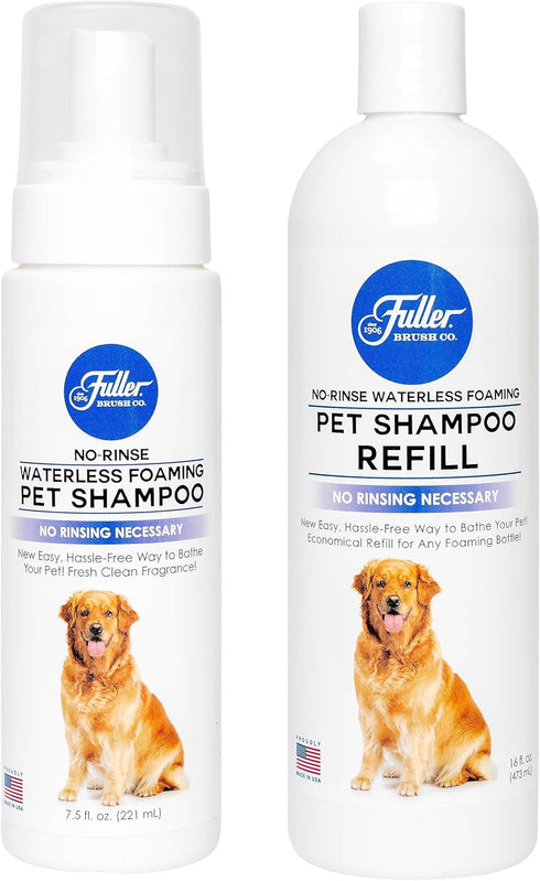 Fuller Brush No-Rinse Waterless Foaming Pet Shampoo – Cleans, Conditions & Moisturizes, Easy Bathing