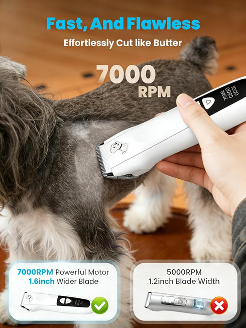 AERFGDE 2026 New Upgrade Dog Cat Rabbit Clippers Grooming Kit for Heavy Thick Hair&Coats,Low Noise Heavy Duty Cordless
