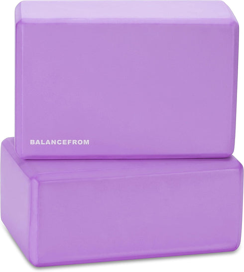 Signature Fitness Set of 2 High Density Yoga Blocks, 9"x6"x4" Each, Pair, Multiple Colors by Signature Fitness