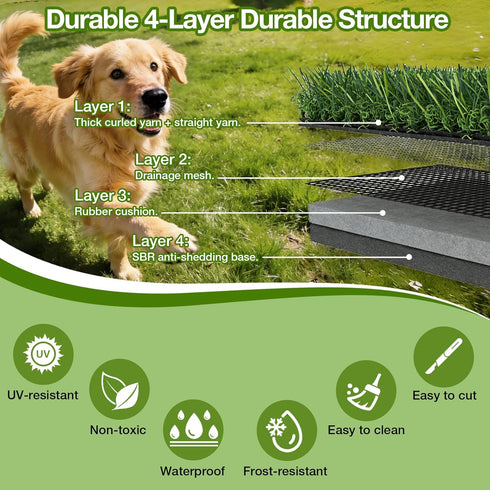 TOOKOO 2 Pack 31.5"x39.4" Fake Grass Pee Pad for Dogs Potty Traning - Large Replacement & Realistic Pet Artificial