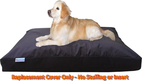 Dogbed4less XL Heavy Duty Dog Bed - External Zipper Duvet Cover Replacement, 47X29X4 Inches, Seal Brown