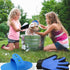 Dog Bath Brush & Washing Gloves 2PCS, Pet Grooming Gloves for Dogs, Cats, Horses with 185 Silicone Tips (Blue)