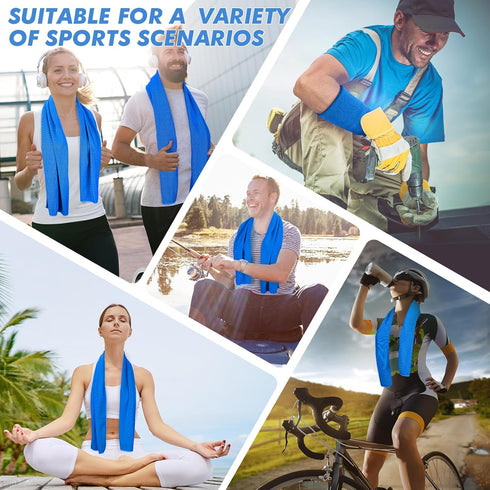 6 Pack 47x12 Inch CSITE Cooling Towels for Neck and Face - Ice Cold Microfiber Towels, Soft & Breathable Cooling Towel
