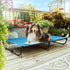 Folding Raised Dog Bed - Large Outdoor Elevated Dog Bed - Heavy Duty Cooling Dog Cot for Camping - Dark Blue