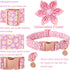 Summer Dog Collar with Flower, Cotton Cute Pink Flower Collar for XL Boy Girl Dog, Comfortable with Metal Buckle