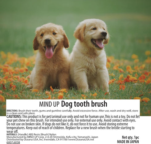 15 3EA MIND UP Dog Toothbrush with Angled Handle, Flat Head Design for Easy Brushing, Pet Toothbrush for Daily Dog