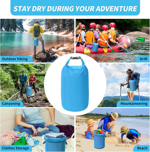 Waterproof Dry Bag Set, Small Lightweight 40L Dry Bags for Paddle Board Kayaking, Fishing, Camping (Blue, 2Pack)
