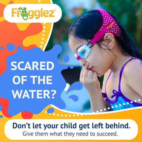 Frogglez Youth Swim Goggle Mask, Wide View Anti-Fog for Kids under 10 (Ages 4-10)