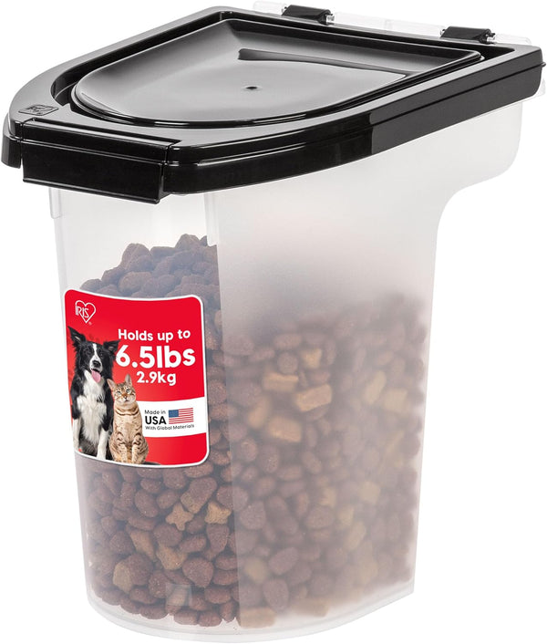 IRIS USA WeatherPro Airtight Pet Food Storage Container, Up to 6.5 lbs,