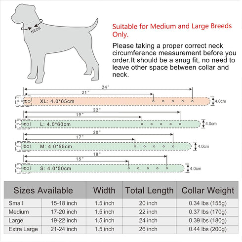 Rhinestones Dog Collar - 1.5" Width Leather with Sparkly Crystal Diamonds - 17"-20", Purple