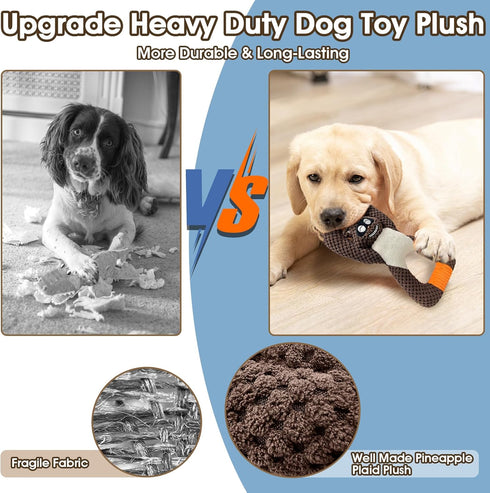 Tug of War Dog Toys, Squeaky Puppy Teething Chew Toys, Plush Durable Toys for Small Medium Large Breeds (Raccoon)