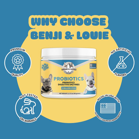 Dog Probiotics and Cat Probiotics, 5 Billion CFUs + Prebiotics for Digestive Health & Immune Support