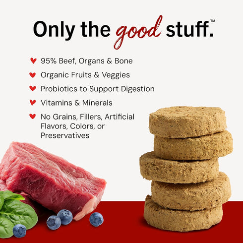 14 oz Stella & Chewy's Freeze-Dried Raw Dinner Patties - Beef Recipe - High Protein Grain-Free Puppy & Dog Food
