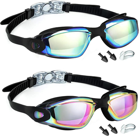Swim Goggles, 2 Pack Anti Fog Swimming Goggles No Leaking for Adult Women Men Youth
