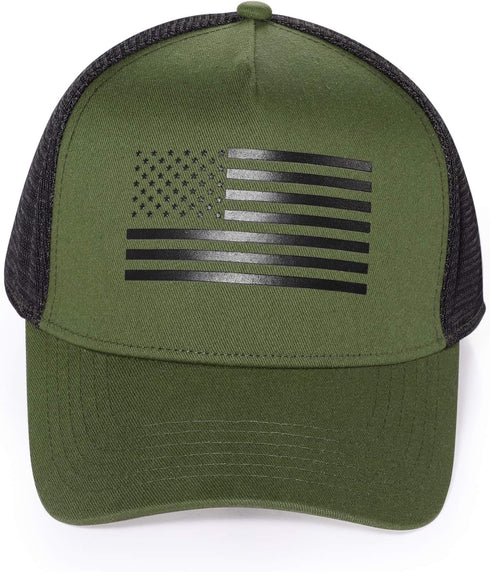 Oversize XXL American Flag Trucker Hat, Large Breathable Mesh Snapback Baseball Cap for Men
