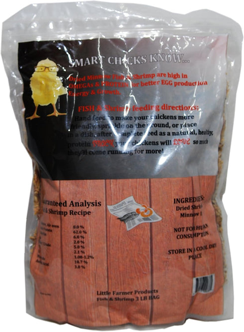3, Packed (3) Fish & Shrimp | Dried River Shrimp & Minnow Fish | Omega Calcium, Protein | Premium Poultry Chicken Duck