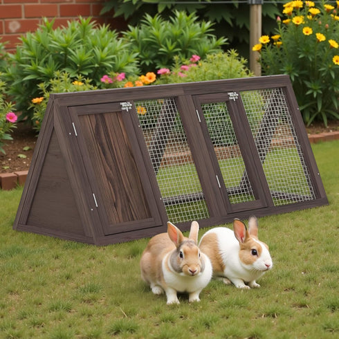Outdoor Rabbit House Bunny Chicken Coop Wooden Small Animals Quail Cage Hamster