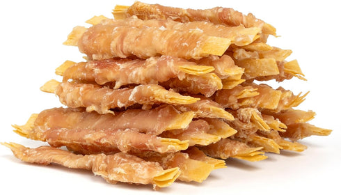 MON2SUN Rawhide Free Dog Treats, 4 Inch Chicken Wrapped Cod Fillet Dog