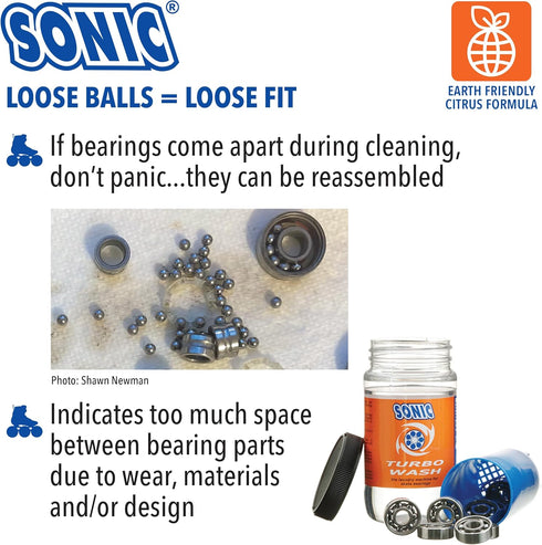 SONIC Turbo Wash, Complete Skate Bearing Cleaning Kit, Includes 8 oz Citrus Cleaner, Made in USA