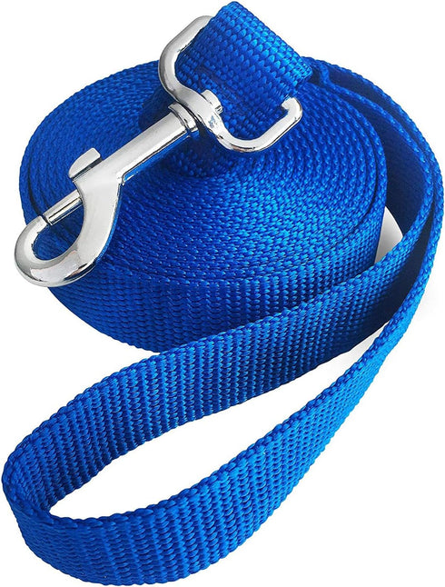 10ft Blue Dog Leashes - Extra Long Traditional Style Leads for Large, Medium & Small Dogs - Great for Parks, Fetch,