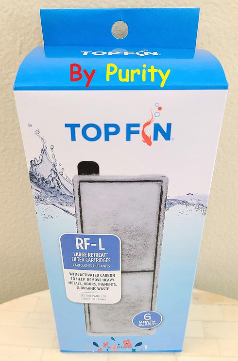 Top Fin Retreat Filter Large, RF-L (6 Count) for Fish Tanks