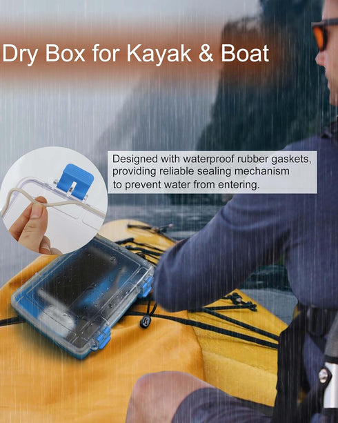 Waterproof Dry Box, Watertight Storage Box for Kayak & Boat, Floating Carrying Dry Tackle Box with Rope