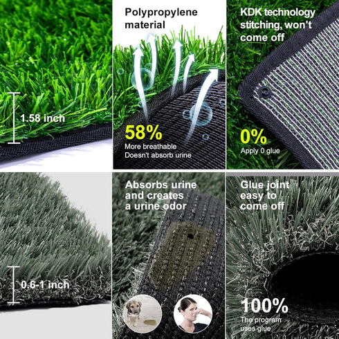 Alckijy 32" 24" Pee Pads for Dogs with Fake Grass, x Indoor Artificial Grass for Dogs Potty, Lawn Pee Pads for Doggie