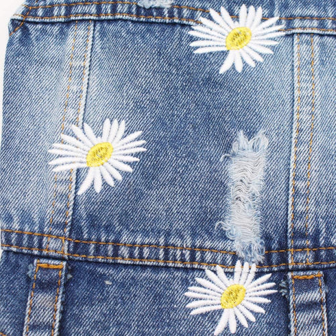 Pet Clothes Denim Dog Costume Summer Cowboy Vest, Daisy Shirt Jeans Jacket for Chihuahua and Yorkies