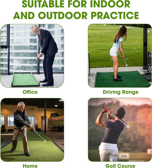 Golf Swing Training Aid Trainer Club, Right-Handed Flexible Device for Indoor Practice, Strength Tempo Chipping Hitting