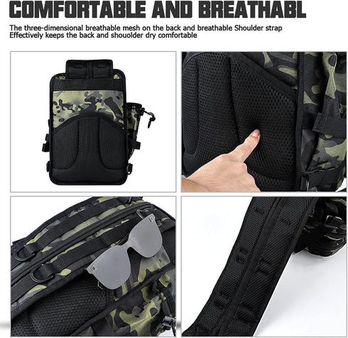 Tactical Backpack Medium EDC DayPack, Military Molle Outdoor Rucksack for Fishing Hunting Camping
