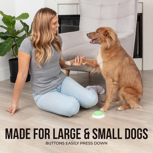 Talking Buttons for Dogs, Dog Training Push Buttons with 6 Speaking Buttons and 24 Command Stickers