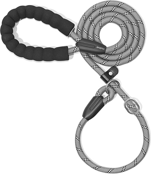 iYoShop 6 FT Durable Slip Lead Dog Leash, Padded Handle, Reflective Threads, Medium/Large (35~120 lbs, Grey)