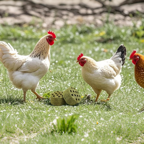 BingegePet 2 Pack Chicken Beak Timothy Grass Block, Chicken Toys for Coop, Enrichment Toys for Hens, Ducks, Geese