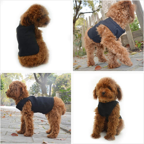 Lovelonglong 2019 Summer Pet Clothing, Dog Clothes Blank T-Shirts, Ribbed Tanks for Bulldog Pit Bull, 100% Cotton Black