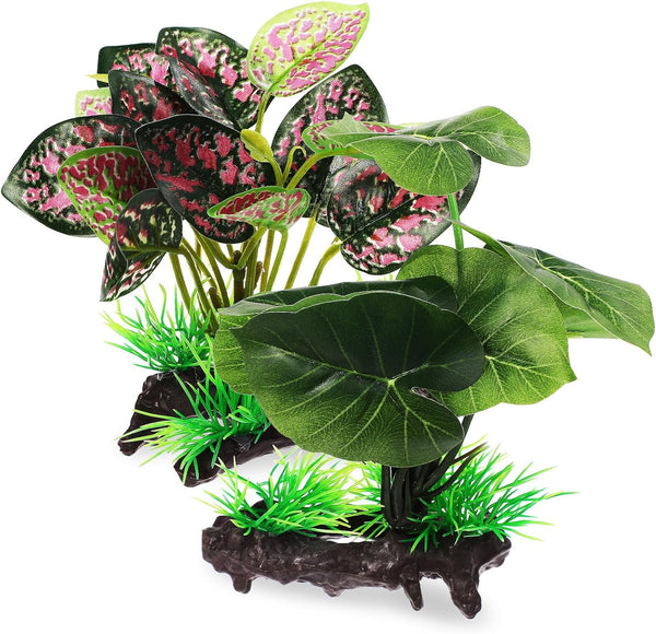 Milisten 2Pcs Fish Tank Plants, Artificial Decorations for Fish Tank Accessories and Goldfish Hides