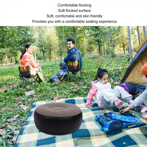 Fydun Inflatable Stool Ottoman Footrest, Flocking Multipurpose Lightweight Patio Seating All Weather Foot Portable