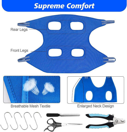 Hammock Trimmers/Grooming Trimming, ATESON Pet Grooming for Small Dogs & Cats with Nail Clippers/Nail Scissors, Dog