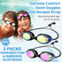 Vvinca Kids Swim Goggles with Bungee Strap, No Leaking Anti Fog for Ages 3-14