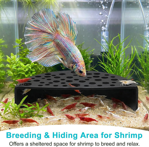 DOPENSPI 2 Pcs Shrimp Hides for Aquarium, ABS Plastic Aquarium Cave Shelters Small Fish Shrimps Tunnel House