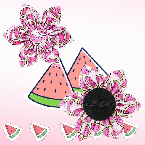 Adjustable Dog Collar with Flower - Elegant Watermelon Print Cute Collar for Large Dogs