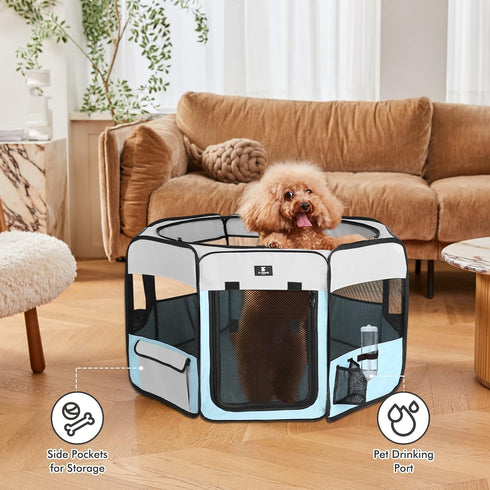 X-ZONE PET Dog Playpen Portable Pet Play Pens for Puppies, Cat, Rabbit, Chicks, Foldable Exercise Play Tent Kennel