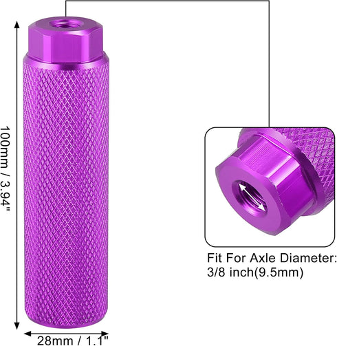 X AUTOHAUX Pair Aluminum Alloy Rear Foot Pegs, Universal Purple Footrests for BMX MTB Bike Fit 3/8 Inch Axles