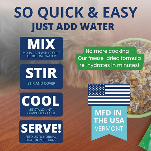 Under the Weather Bland Diet for Dogs, Easy to Digest Natural Freeze Dried 100% Human Grade Meats, 6oz Pack